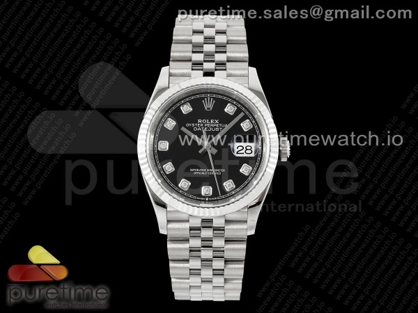 VS공장 롤렉스 데이저스트 36 텐포인트 블랙다이얼 플루티드베젤 쥬빌레브레이슬릿 DateJust 36 SS 116234 VSF 1:1 Best Edition 904L Steel Black Diamonds Dial on Jubilee Bracelet VS3135