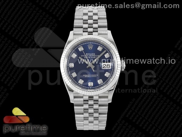 VS공장 롤렉스 데이저스트 36 텐포인트 블루다이얼 플루티드베젤 쥬빌레브레이슬릿 DateJust 36 SS 116234 VSF 1:1 Best Edition 904L Steel Blue Diamonds Dial on Jubilee Bracelet VS3135