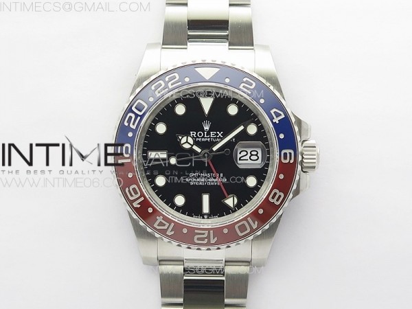 GM공장 롤렉스 GMT마스터2 펩시 레드앤블루베젤 오이스터브레이슬릿 GMT-Master II 126710 Red/Blue Ceramic Bezel 904L SS GMF 1:1 Best Edition Black Dial on 904L Oyster Bracelet VR3285 V5