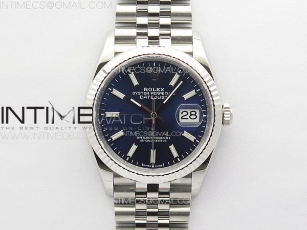 VS공장 롤렉스 데이저스트 36 블루다이얼 플루티드베젤 쥬빌레브레이슬릿 DateJust 36 SS 116234 VSF 1:1 Best Edition 904L Steel Blue Dial on Jubilee Bracelet VS3235