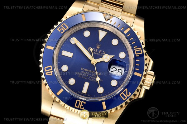 Clean공장 롤렉스 서브마리너 40 옐로우골드금통 흑금통 브레이슬릿 클린공장 Submariner 116618LN YG/YG Black Clean VS3135