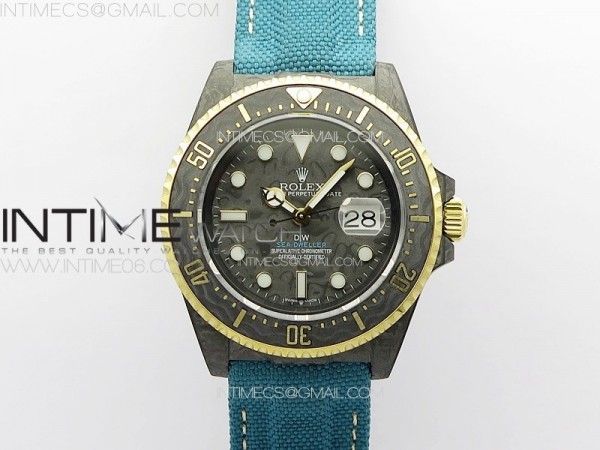 DIW공장 롤렉스 씨드웰러 골드케이스 카본다이얼 나일론스트랩 Sea Dweller 43mm Carbon/YG