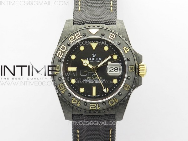 DIW공장 롤렉스 GMT마스터 블랙다이얼 블랙나일론스트랩 GMT Carbon DIWF Best Edition Black Dial on Black Nylon Strap SA3186 CHS