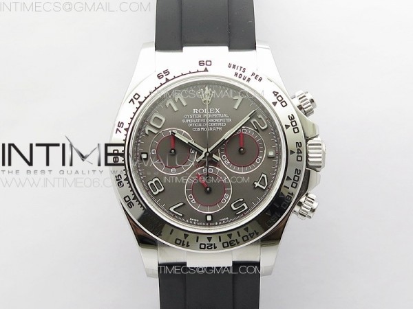 CLEAN공장 롤렉스 데이토나 스틸 그레이다이얼 러버스트랩 Daytona 116519 Clean 1:1 Best Edition 904L SS Case and Bracelet Gray Dial Numbers Markers SA4130 V2