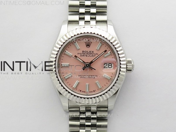 APS공장 롤렉스 레이디 데이저스트 28 스틸 핑크바다이얼 플루티드베젤 쥬빌레브레이슬릿 Datejust 28mm 279179 SS APSF Best Edition Pink Dial Sticks Markers on SS Jubilee Bracelet NH05