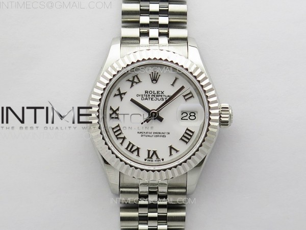 APS공장 롤렉스 레이디 데이저스트 28 스틸 화이트로만다이얼 플루티드베젤 쥬빌레브레이슬릿 Datejust 28mm 279179 SS APSF Best Edition White Dial Roman Markers on SS Jubilee Bracelet NH05