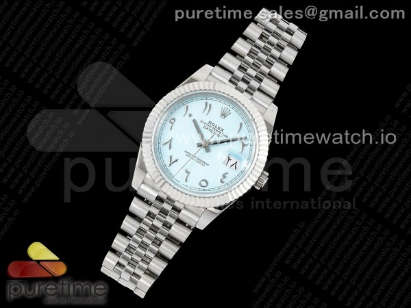 JD공장 롤렉스 데이저스트 41 스틸 아이스블루다이얼 플루티드베젤 쥬빌레브레이슬릿 DateJust 41 SS JDF 904L Steel Ice Blue Dial Arabic Markers on Jubilee Bracelet VR3235 V2