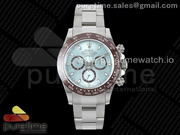 QF공장 롤렉스 세라믹 아이스 데이토나 민트다이얼 브레이슬릿 Daytona 116506 Brown Ceramic QF 1:1 Best Edition Ice Blue Dial on SS Bracelet SA4130