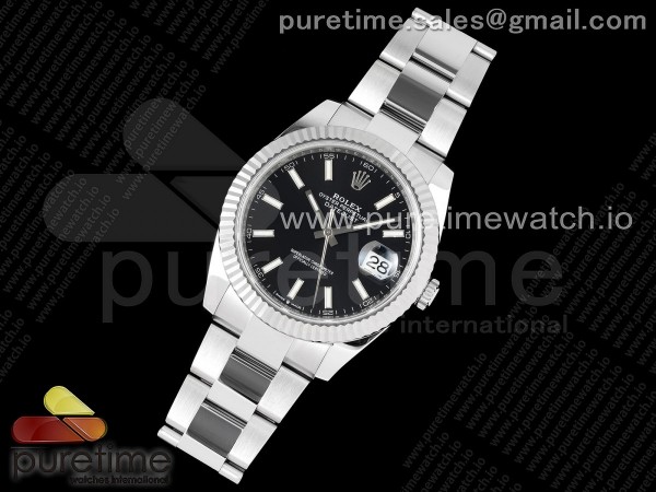 NTF공장 롤렉스 데이저스트 41 스틸 블랙다이얼 플루티드베젤 오이스터브레이슬릿 DateJust 41 126334 NTF 1:1 Best Edition 904L Steel Black Stick Dial on Oyster Bracelet VR3235