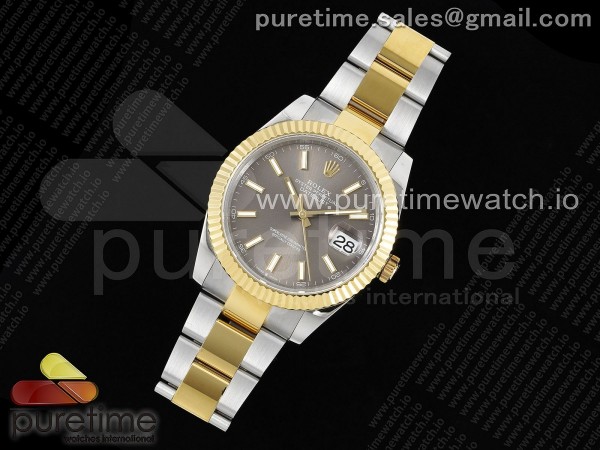 JD공장 롤렉스 데이저스트 41 옐로우골드콤비 그레이다이얼 오이스터브레이슬릿 DateJust 41 126333 SS/YG JDF 1:1 Best Edition 904L Steel Gray Stick Dial on SS/YG Oyster Bracelet VR3235