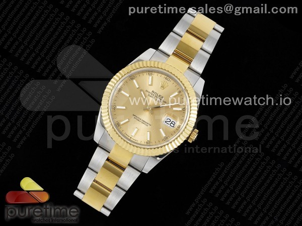 JD공장 롤렉스 데이저스트 41 옐로우골드콤비 샴페인다이얼 오이스터브레이슬릿 DateJust 41 126333 SS/YG JDF 1:1 Best Edition 904L Steel YG Stick Dial on SS/YG Oyster Bracelet VR3235