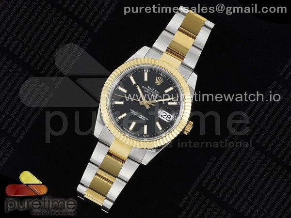 JD공장 롤렉스 데이저스트 41 옐로우골드콤비 블랙다이얼 오이스터브레이슬릿 DateJust 41 126333 SS/YG JDF 1:1 Best Edition 904L Steel Black Stick Dial on SS/YG Oyster Bracelet VR3235