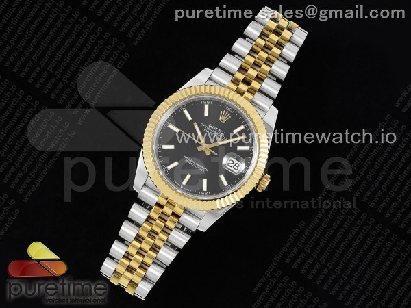 DIW공장 롤렉스 데이저스트 41 옐로우골드콤비 블랙다이얼 플루티드베젤 쥬빌레브레이슬릿 DateJust 41 126333 DIWF 1:1 Best Edition 904L Steel Black Dial on SS/YG Jubilee Bracelet SA3235