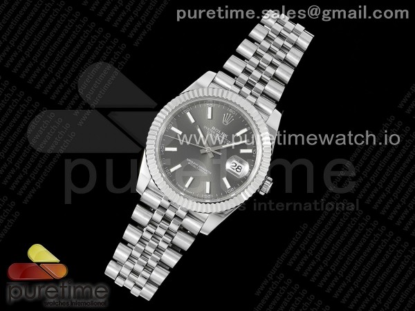 DIW공장 롤렉스 데이저스트 41 스틸 그레이다이얼 플루티드베젤 쥬빌레브레이슬릿 다크로듐 DateJust 41 126334 DIWF 1:1 Best Edition 904L Steel Gray Stick Dial on Jubilee Bracelet SA3235