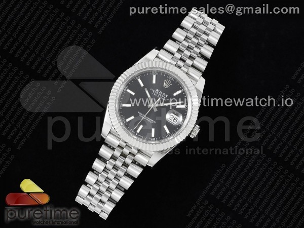 DIW공장 롤렉스 데이저스트 41 스틸 블랙다이얼 플루티드베젤 쥬빌레브레이슬릿 DateJust 41 126334 DIWF 1:1 Best Edition 904L Steel Black Stick Dial on Jubilee Bracelet SA3235