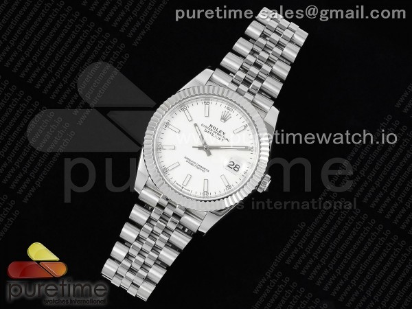 DIW공장 롤렉스 데이저스트 41 스틸 화이트다이얼 플루티드베젤 쥬빌레브레이슬릿 DateJust 41 126334 DIWF 1:1 Best Edition 904L Steel White Stick Dial on Jubilee Bracelet SA3235