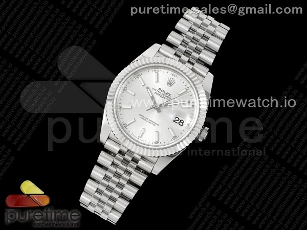 ZF공장 롤렉스 데이저스트 41 스틸 실버다이얼 플루티드베젤 쥬빌레브레이슬릿 DateJust 41 126334 ZF 1:1 Best Edition 904L Steel Silver Dial Stick Marker on Jubilee Bracelet A2824 NEW