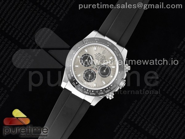 WF공장 롤렉스 데이토나 스틸 세라믹베젤 그레이블랙다이얼 러버스트랩 Daytona 116519 WF 1:1 Best Edition 904L Steel Gray Dial on Black Rubber Strap A7750