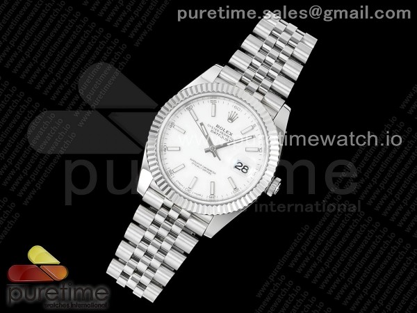 ZF공장 롤렉스 데이저스트 41 스틸 화이트다이얼 플루티드베젤 쥬빌레브레이슬릿 DateJust 41 126334 ZF 1:1 Best Edition 904L Steel White Dial Stick Marker on Jubilee Bracelet A2824