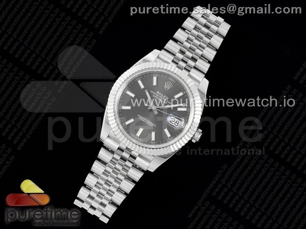 NTF공장 롤렉스 데이저스트 41 스틸 그레이다이얼 플루티드베젤 쥬빌레브레이슬릿 다크로듐 DateJust 41 126334 NTF 1:1 Best Edition 904L Steel Gray Stick Dial on Jubilee Bracelet VR3235