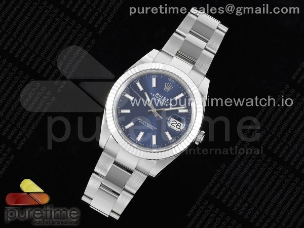 WF공장 롤렉스 데이저스트 41 스틸 블루다이얼 플루티드베젤 오이스터브레이슬릿 DateJust 41 126334 WF 1:1 Best Edition 904L Steel Blue Stick Dial on Oyster Bracelet VR3235