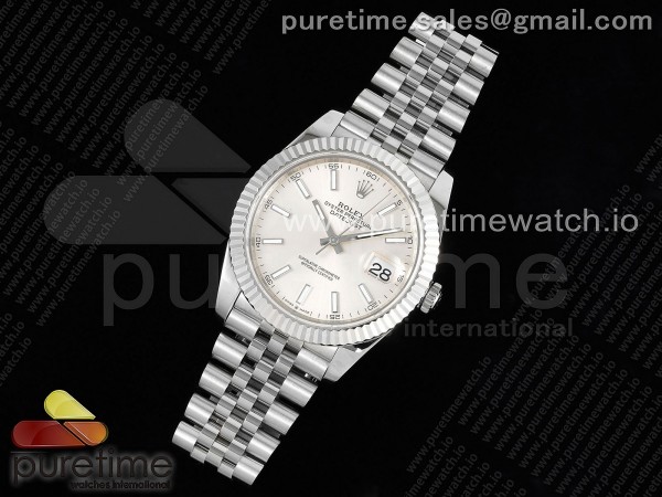 JD공장 롤렉스 데이저스트 41 스틸 실버다이얼 플루티드베젤 주빌레브레이슬릿 DateJust 41 126334 JDF 1:1 Best Edition 904L Steel Silver Dial on SS Jubilee Bracelet VR3235