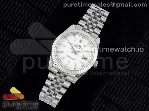 JD공장 롤렉스 데이저스트 41 스틸 화이트다이얼 플루티드베젤 주빌레브레이슬릿 DateJust 41 126334 JDF 1:1 Best Edition 904L Steel White Dial on SS Jubilee Bracelet VR3235