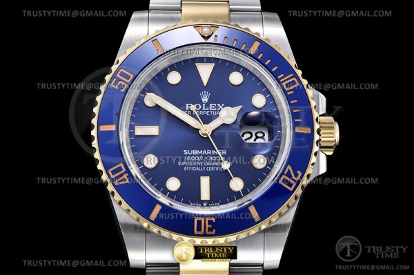 GM공장 V2 롤렉스 서브마리너 41 신형 옐로우골드콤비 청콤 브레이슬릿 Submariner 126613LB 904 YG/SS Blue GMF V2 VR3235