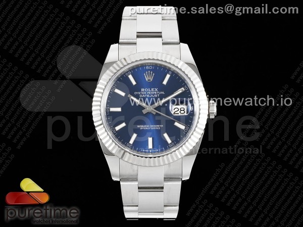 CLEAN공장 롤렉스 데이저스트 41 스틸 블루다이얼 플루티드베젤오이스터브레이슬릿 클린공장 DateJust 41 126334 Clean 1:1 Best Edition 904L Steel Blue Stick Dial on Oyster Bracelet SA3235 클린