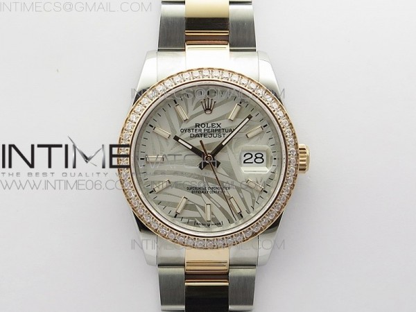 BP공장 롤렉스 데이저스트 36 로즈골드콤비 다이아몬드베젤 실버팜다이얼 오이스터브레이슬릿 DateJust 36 SS/RG 126281 BP 1:1 Best Edition Silver/Gray Dial on Oyster Bracelet