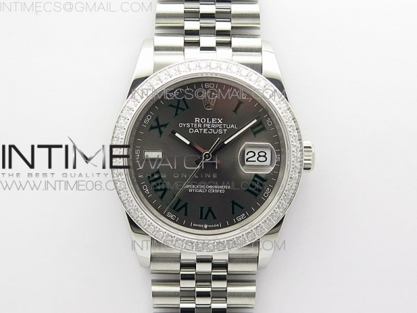 BP공장 롤렉스 데이저스트 36 스틸 슬레이트로만다이얼 다이아몬드베젤 쥬빌레브레이슬릿 DateJust 36 SS 126284 BP 1:1 Best Edition New Blue Dial on Jubilee Bracelet