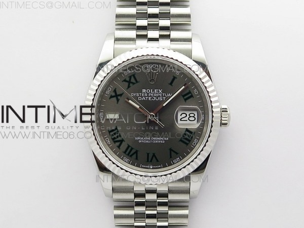 BP공장 롤렉스 데이저스트 36 스틸 슬레이트로만다이얼 플루티드베젤 쥬빌레브레이슬릿 DateJust 36 SS 126234 BP 1:1 Best Edition Gray Dial on Jubilee Bracelet