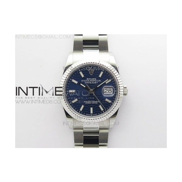 BP공장 롤렉스 데이저스트 36 스틸 블루플루티드다이얼 플루티드베젤 오이스터브레이슬릿 DateJust 36 SS 126234 BP 1:1 Best Edition New Blue Dial on Oyster Bracelet