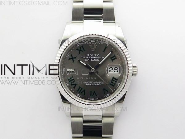 BP공장 롤렉스 데이저스트 36 스틸 슬레이트로만다이얼 플루티드베젤 오이스터브레이슬릿 DateJust 36 SS 126234 BP 1:1 Best Edition Gray Dial on Oyster Bracelet