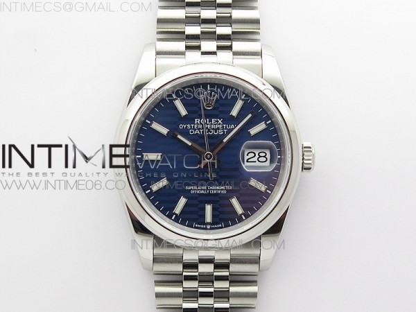 BP공장 롤렉스 데이저스트 36 스틸 블루플루티드다이얼 돔베젤 쥬빌레브레이슬릿 DateJust 36 SS 126200 BP 1:1 Best Edition New Blue Dial on Jubilee Bracelet