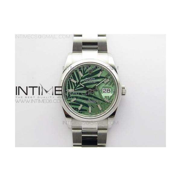 BP공장 롤렉스 데이저스트 36 스틸 그린팜다이얼 돔베젤 오이스터브레이슬릿 DateJust 36 SS 126200 BP 1:1 Best Edition New Green Dial on Oyster Bracelet