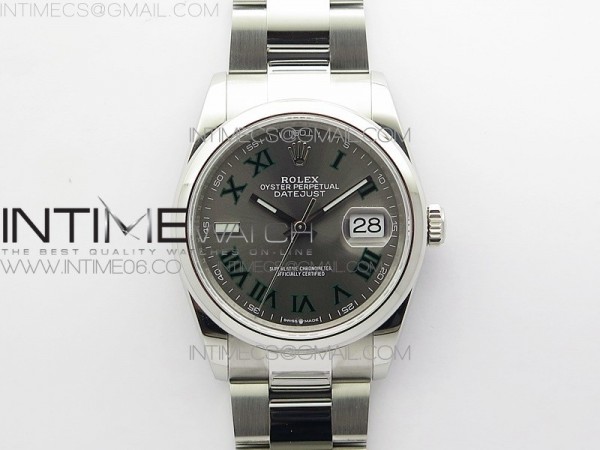 BP공장 롤렉스 데이저스트 36 스틸 슬레이트로만다이얼 돔베젤 오이스터브레이슬릿 DateJust 36 SS 126200 BP 1:1 Best Edition Gray Dial on Oyster Bracelet