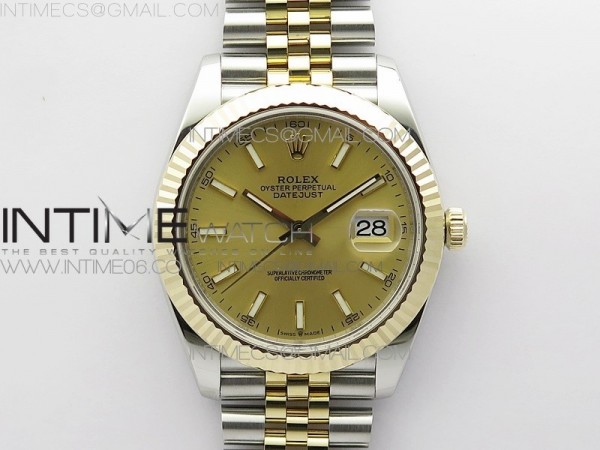 3A공장 롤렉스 데이저스트 41 옐로우골드콤비 샴페인다이얼 쥬빌레브레이슬릿 DateJust 41 126333 Wrapped SS/YG 3A 1:1 Best Edition YG Lumed Dial on Wrapped SS/YG Jubilee Bracelet A3235