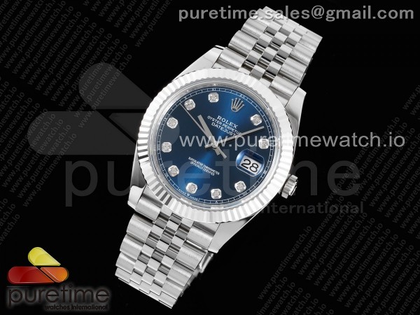 AR공장 롤렉스 새로운 데이저스트 41 스틸 블루다이얼 다이아몬드인덱스 쥬빌레브레이슬릿 New DateJust 41 126334 ARF 1:1 Best Edition 904L Steel Blue Diamonds Dial on Jubilee Bracelet A2824