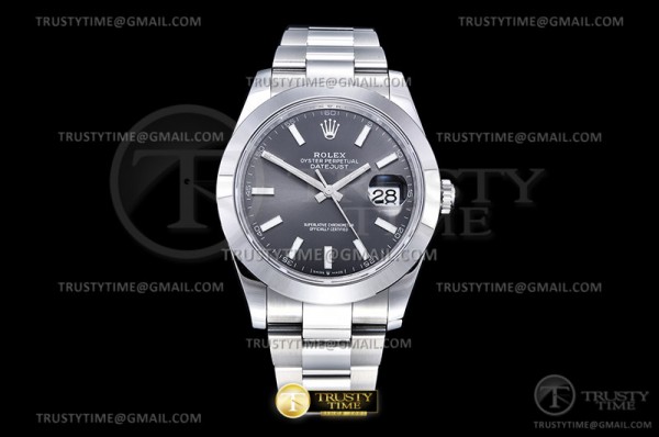 VS공장 롤렉스 데이저스트 41 스틸 그레이다이얼 바인덱스 돔베젤 오이스터브레이슬릿 VSF Rolex Datejust 41 Gray Rhodium Dial Dommed Bezel Oyster Braelet