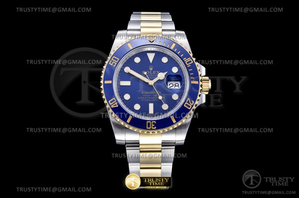 CLEAN공장 롤렉스 서브마리너 청콤 116613LB 3135무브먼트 클린공장 CleanFactory Rolex Submariner Two Tone Blue Dial 116613LB 클린