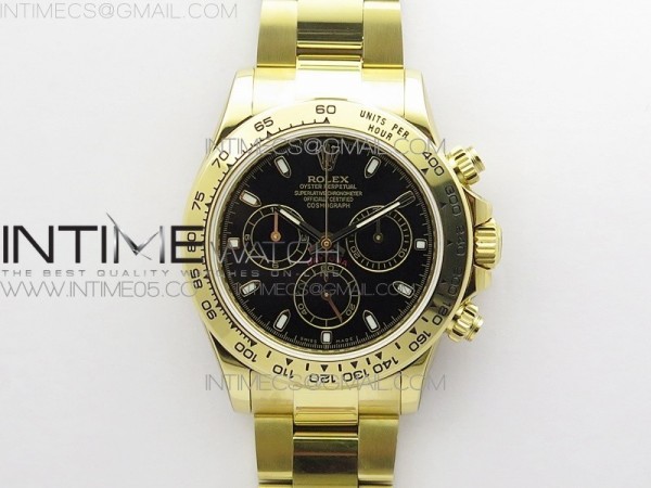 BL공장 롤렉스 데이토나 옐로우골드 금통 블랙다이얼 Daytona 116500 LN YG BLF Best Edition Black dial On YG Bracelet A4130