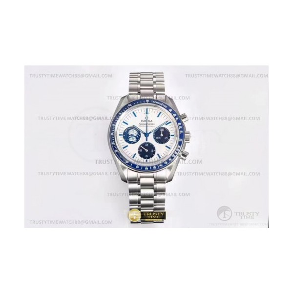 OS공장 오메가 스피드마스터 스누피 스틸 블루앤화이트 브레이슬릿 SpeedMaster Snoopy Apollo SS/SS Wht OSF V2 A3861