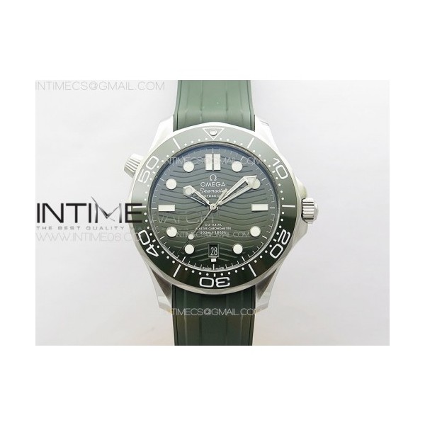 ZF공장 오메가 씨마스터 다이버 300M 스틸 그린다이얼 러버스트랩 Seamaster Diver 300M ZF 1:1 Best Edition Green Ceramic Green Dial on Green Rubber Strap A8800