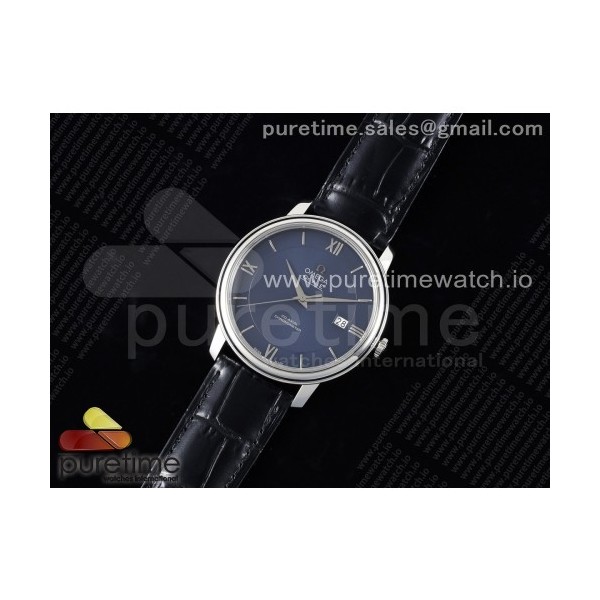 TWS공장 오메가 드 빌 스틸 블루다이얼 실버인덱스 가죽스트랩 De Ville SS TWF 1:1 Best Edition Silver Dial SS Markers on Black Leather Strap MIYOTA 9015