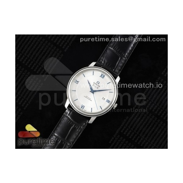 TWS공장 오메가 드 빌 스틸 화이트다이얼 블루인덱스 가죽스트랩 De Ville SS TWF 1:1 Best Edition Silver Dial Blue Markers on Black Leather Strap MIYOTA 9015