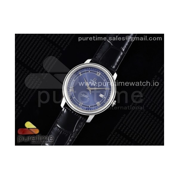 TWS공장 오메가 드 빌 스틸 블루다이얼 실버인덱스 가죽스트랩 De Ville SS TWF 1:1 Best Edition Blue Dial on Black Leather Strap MIYOTA 9015