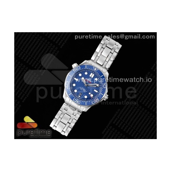 TWS공장 오메가 씨마스터 다이버 300M 스틸 블루다이얼 브레이슬릿 Seamaster Diver 300M TWS 1:1 Best Edition Blue Ceramic Blue Dial on SS Bracelet A8800