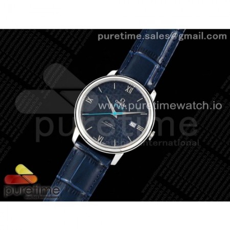 RMX공장 오메가 드빌 프레스티지 오르비스 스틸 블루텍스쳐다이얼 가죽스트랩 De Ville Prestige Orbis SS RMX Blue Dial on Blue Leather Strap A2892