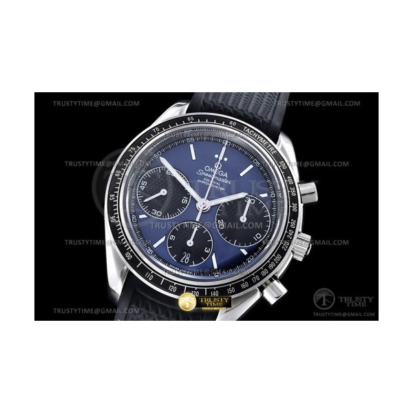 HR공장 오메가 스피드마스터 레이싱 크로노그래프 블루다이얼 러버스트랩 Speedmaster Racing Chrono 40mm SS/RU Blu/Blk HRF C3330